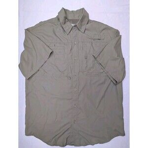 Reel Legends Saltwater II Mens Lg Button Up Fishing Shirt Green Vented Outdoor